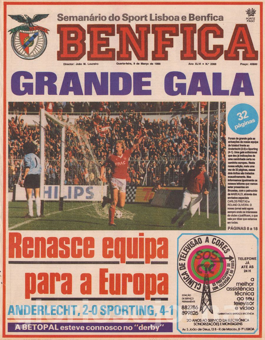 jornal o benfica 2368 1988-03-09